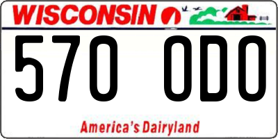 WI license plate 570ODO