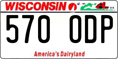 WI license plate 570ODP