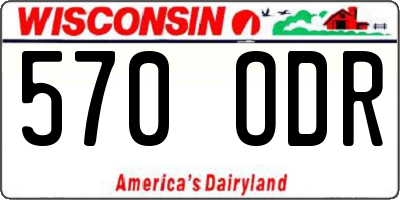 WI license plate 570ODR