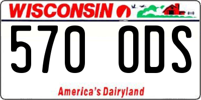 WI license plate 570ODS