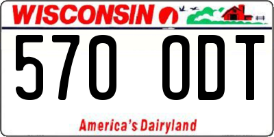 WI license plate 570ODT