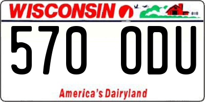 WI license plate 570ODU
