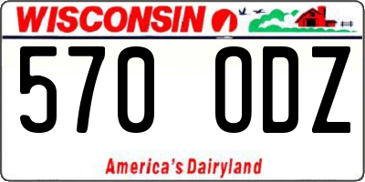 WI license plate 570ODZ