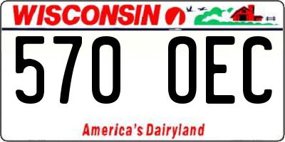 WI license plate 570OEC