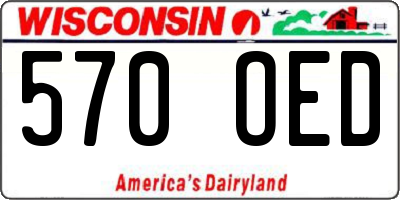 WI license plate 570OED