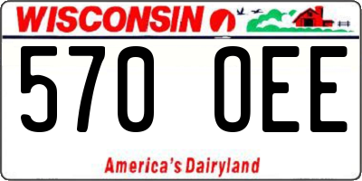 WI license plate 570OEE