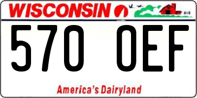 WI license plate 570OEF