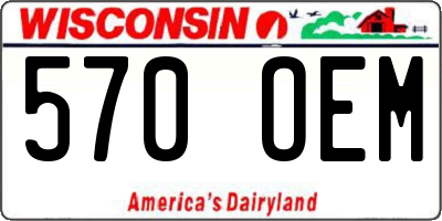 WI license plate 570OEM