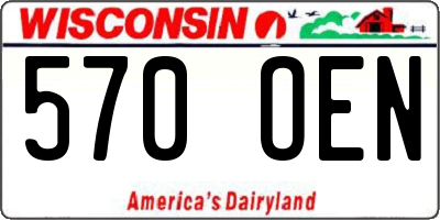 WI license plate 570OEN