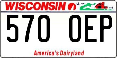 WI license plate 570OEP