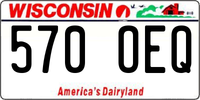 WI license plate 570OEQ
