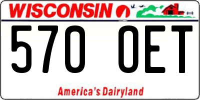 WI license plate 570OET