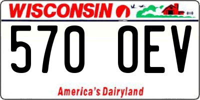 WI license plate 570OEV