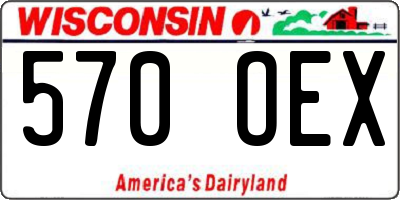 WI license plate 570OEX