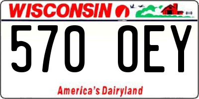 WI license plate 570OEY