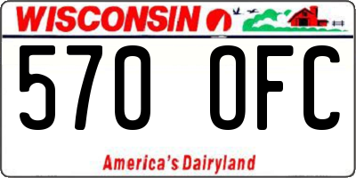 WI license plate 570OFC