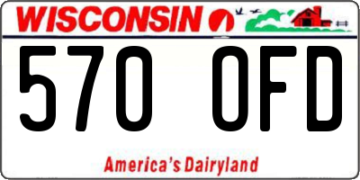 WI license plate 570OFD
