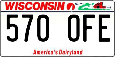 WI license plate 570OFE