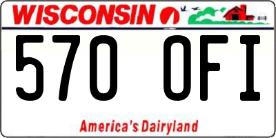 WI license plate 570OFI