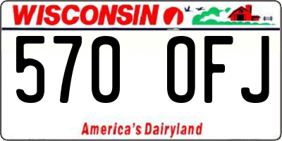 WI license plate 570OFJ