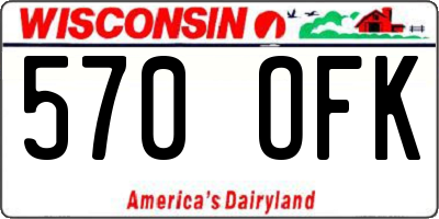 WI license plate 570OFK