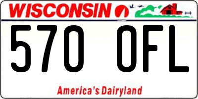 WI license plate 570OFL