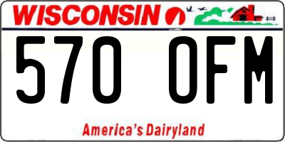 WI license plate 570OFM