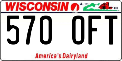 WI license plate 570OFT