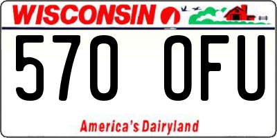 WI license plate 570OFU
