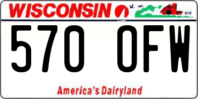 WI license plate 570OFW