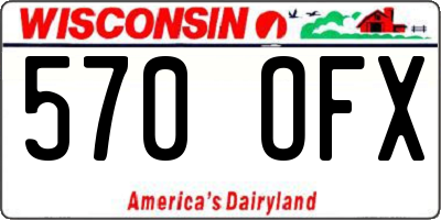 WI license plate 570OFX
