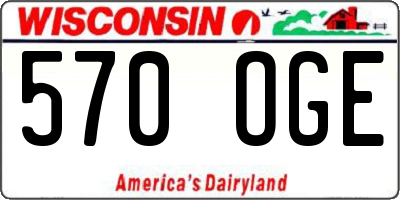 WI license plate 570OGE
