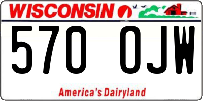 WI license plate 570OJW
