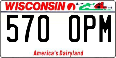 WI license plate 570OPM
