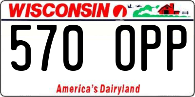 WI license plate 570OPP