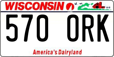 WI license plate 570ORK