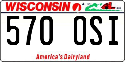 WI license plate 570OSI