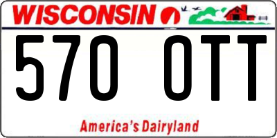 WI license plate 570OTT