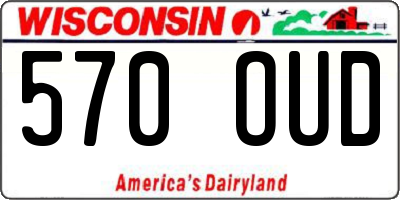 WI license plate 570OUD