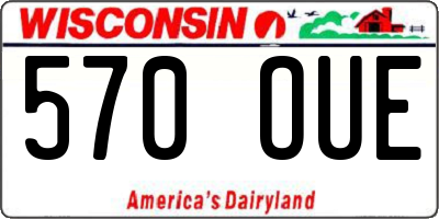 WI license plate 570OUE
