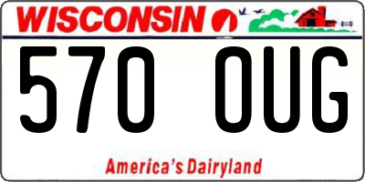 WI license plate 570OUG