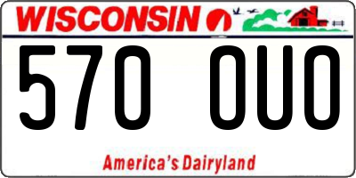 WI license plate 570OUO