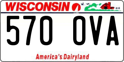 WI license plate 570OVA