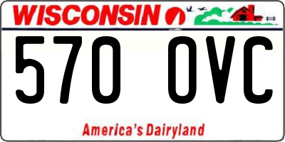 WI license plate 570OVC