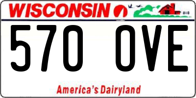 WI license plate 570OVE