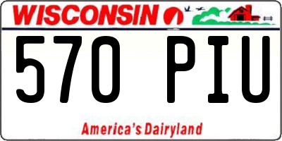 WI license plate 570PIU