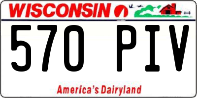 WI license plate 570PIV