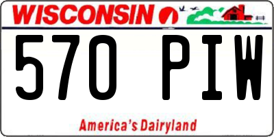 WI license plate 570PIW