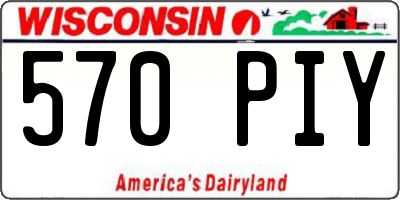 WI license plate 570PIY