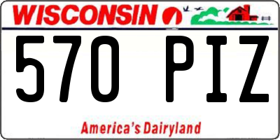 WI license plate 570PIZ